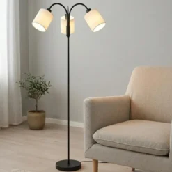 Felicia Trio gulvlampe uten skjermer 3lys 150cm sort