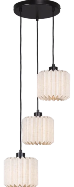 Fleur taklampe 3lys sort