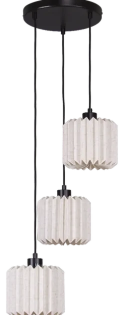 Fleur taklampe 3lys sort