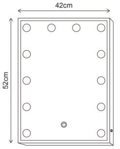 Frame LED sminkespeil vegg 51cm valnøtt