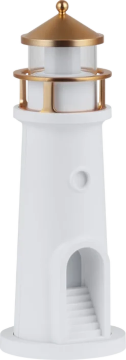 Fyrtårn prosjektor LED oppladbar bordlampe 24cm hvit