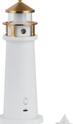 Fyrtårn prosjektor LED oppladbar bordlampe 24cm hvit