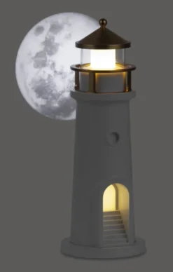Fyrtårn prosjektor LED oppladbar bordlampe 24cm hvit