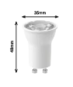 Gu10 mini dimbar 2,7W 330lm hvit
