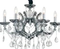Hawk taklampe lysekrone 6lys 65cm krystall