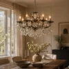 Hawk taklampe lysekrone 9lys 75cm krystall