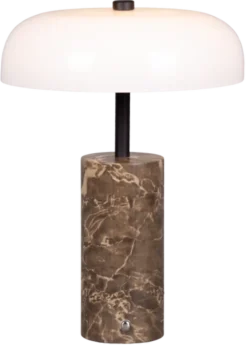 Helen LED bordlampe 27cm brun/opal