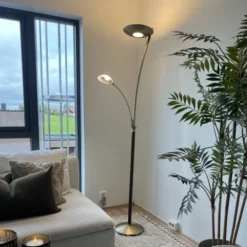 Helios LED uplight 2lys 197cm messing