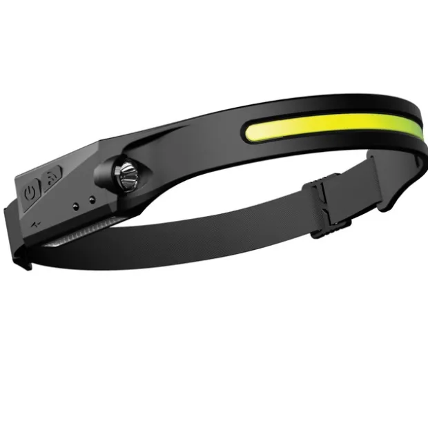 Hodelykt LED oppladbar 300lm sort