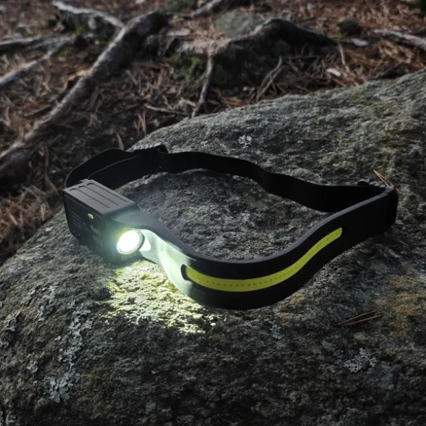 Hodelykt LED oppladbar 300lm sort