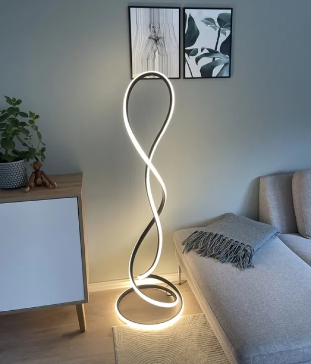 Infinity LED gulvlampe 143cm sort
