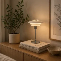 Joakim bordlampe 30cm hvit/krom