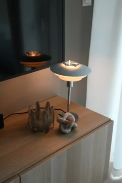 Joakim bordlampe 30cm hvit/krom