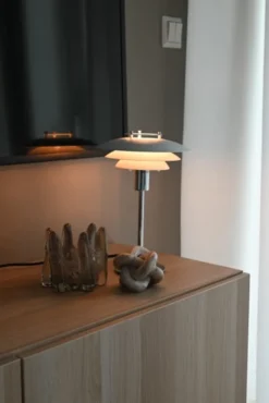 Joakim bordlampe 30cm hvit/krom