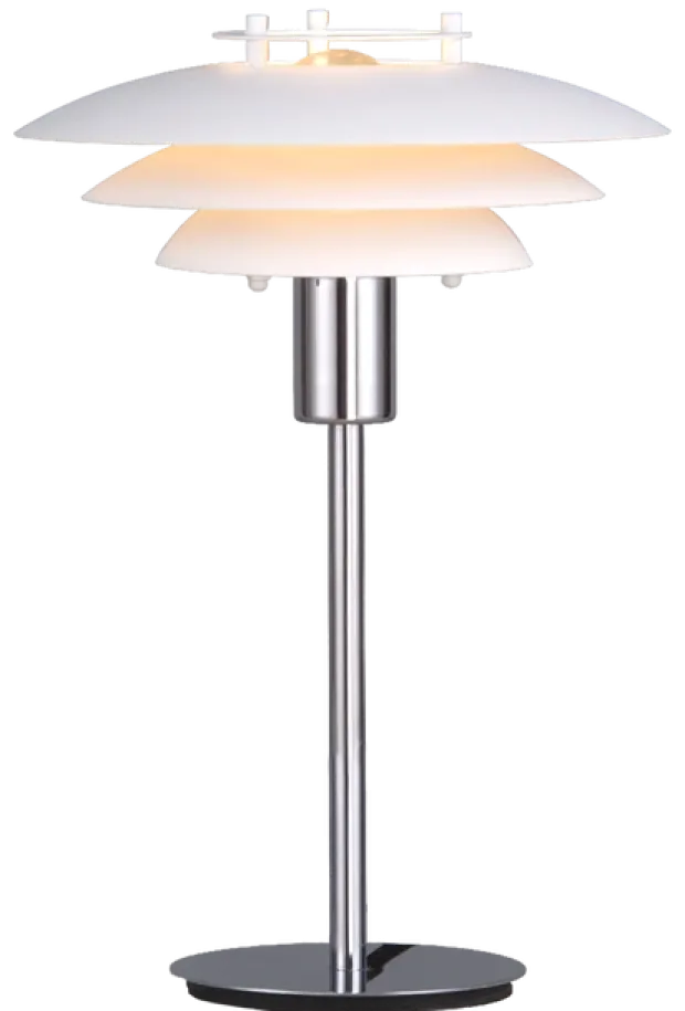 Joakim bordlampe 30cm hvit/krom