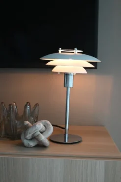 Joakim bordlampe 30cm hvit/krom