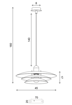 Joakim II taklampe 45cm hvit