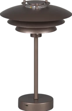 Joakim LED oppladbar bordlampe 30cm brun