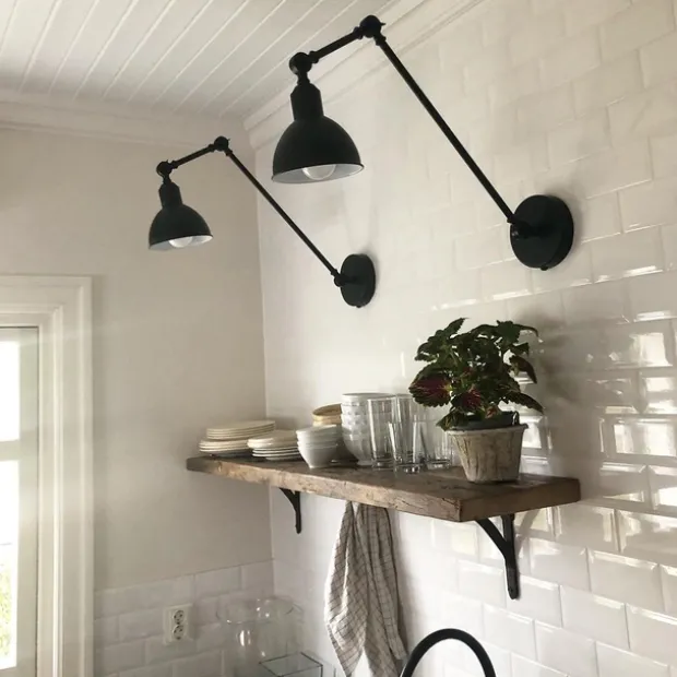 Kalle vegglampe 55cm sort