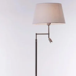 Kasper gulvlampe m/lesearm 156cm stål