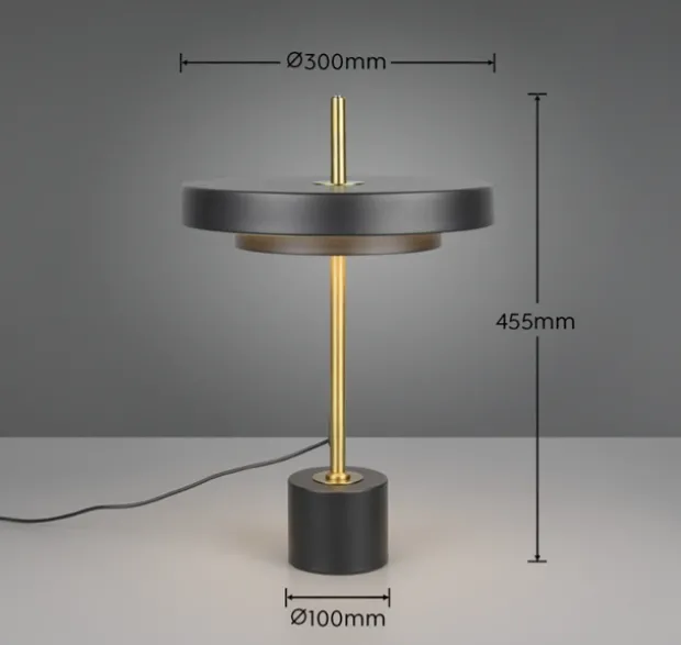 Keaton LED bordlampe 46cm sort