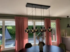 Kelly taklampe rektangel 6lys 90cm smoke