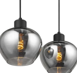 Kelly taklampe rektangel 6lys 90cm smoke