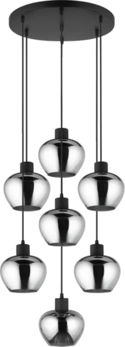 Kelly taklampe rondell 7lys 59cm smoke