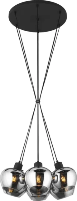 Kelly taklampe rondell 7lys 350cm oppheng smoke