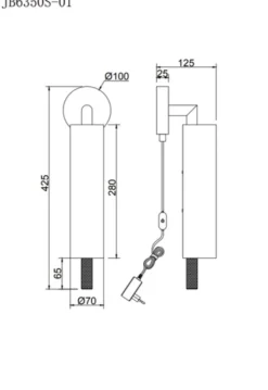 Kosta LED vegglampe 43,5cm messing