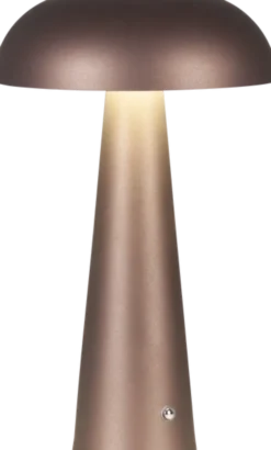 Laccaria LED oppladbar bordlampe 30cm brun