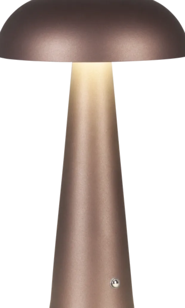 Laccaria LED oppladbar bordlampe 30cm brun