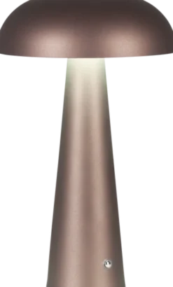 Laccaria LED oppladbar bordlampe 30cm brun