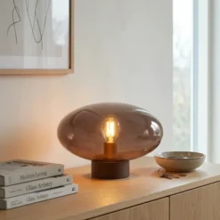 Leana bordlampe 16cm brun