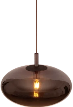Leana oval taklampe 39cm brun