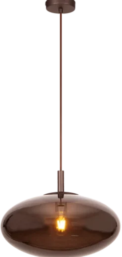 Leana oval taklampe 39cm brun
