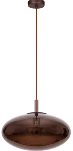 Leana oval taklampe 39cm brun