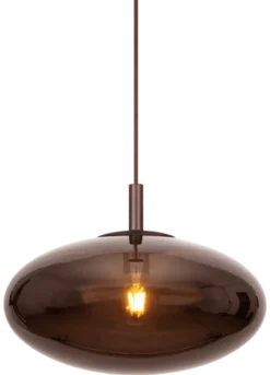 Leana oval taklampe 39cm brun