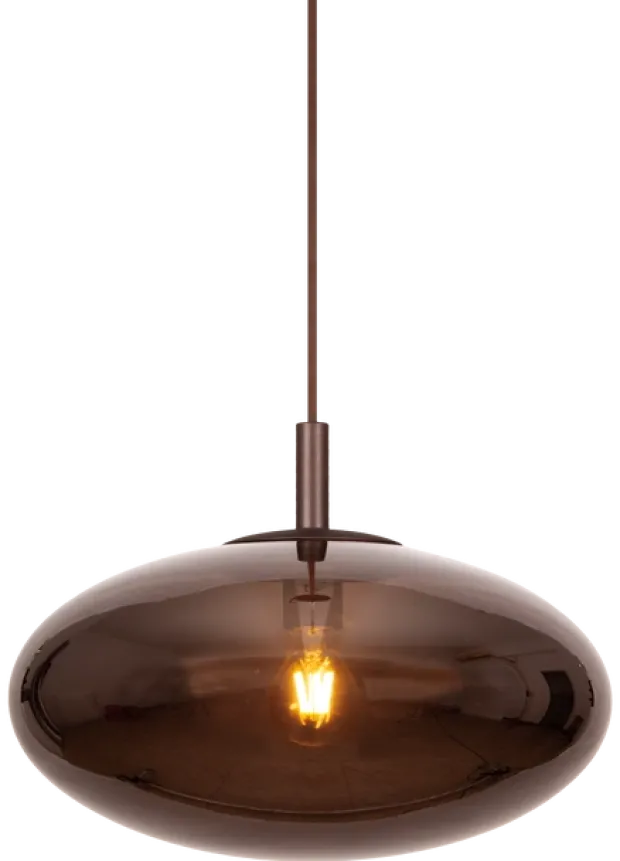 Leana oval taklampe 39cm brun