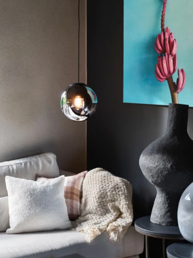 Leana taklampe 25cm sort