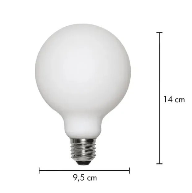LED E27 globe 8cm 470lm dim opal