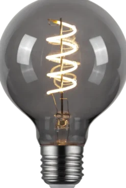 LED E27 globe 9,5cm 3-step dimbar 6W smoke