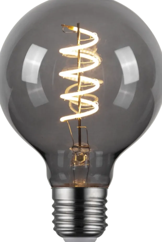 LED E27 globe 9,5cm 3-step dimbar 6W smoke