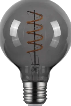 LED E27 globe 9,5cm 3-step dimbar 6W smoke