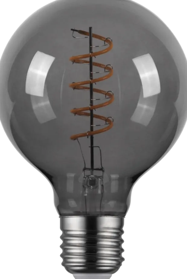 LED E27 globe 9,5cm 3-step dimbar 6W smoke