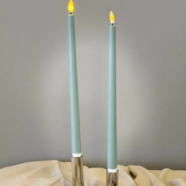 LED Kronelys Long 2pk. grønn