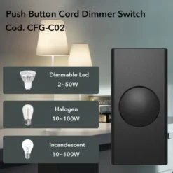 Ledningsdimmer 80W sort