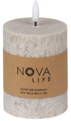 LED Olive kubbelys 10cm grå