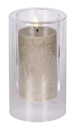 LED Olive kubbelys 13cm grå