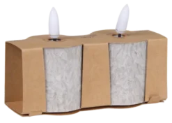 LED Olive telys 2pk. grå